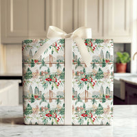 Cityscape Christmas Gift Wrap, Columbus Ohio Skyline Wrapping Paper, Main Street Bridge Present Wrap, Local Ohio Festive Wrapping Paper