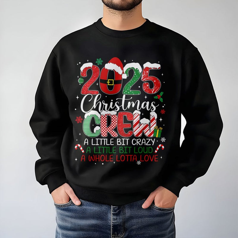 Humorous Family Matching Holiday Sweater, 2025 Christmas Crew Sweatshirt, New Year Xmas Party Crewneck, Festive Holiday Vacation Pullover