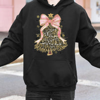 Pink Ribbon Hunting Sweatshirt, Camo Christmas Tree Coquette Bow Hoodie, Trendy Xmas Tree Pullover, Adorable Holiday Country Apparel