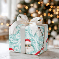 Sunglasses Santa Christmas Gift Wrap, Cool Santa Wrapping Paper, Tropical Holiday Present Paper