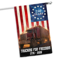 Trucker Garden Flag 250 Years | American Patriotic Semi Truck Design | Double-Sided Polyester | Outdoor Yard Decor Gift for Truckers