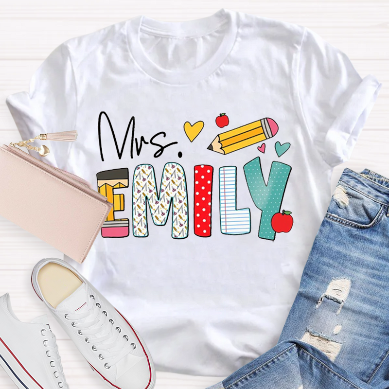 Personalized Name Art Pencil T-Shirt