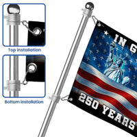 250 Years of Freedom Patriotic House Flag | In God We Trust Christian Flag | Double-Sided Weather-Resistant Polyester | Americana Gift
