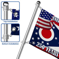 Ohio State Flag 250 Years of Freedom | Patriotic Americana Garden Flag | UV-Resistant Polyester Double-Sided | Perfect Gift for Ohio Residents