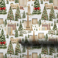 Watercolor Vegas Strip Gift Wrap, Las Vegas Christmas Wrapping Paper, Eiffel Tower Holiday Wrapping Paper, Travel Theme Xmas Gift Wrap