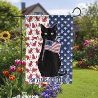 Patriotic Black Cat Garden Flag | 250 Years of Freedom 1776-2026 America Betsy Ross | Premium Double Sided Weatherproof Yard Banner | Patriotic Gift for Cat Lovers