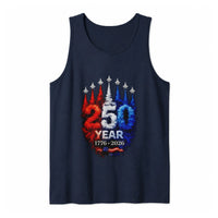 Patriotic Jet Flag Tank Top | 250 Years Freedom 1776-2026 Anniversary Graphic | Soft Breathable Unisex Sleeveless Top | Gift for Americana Fans