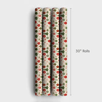 Mid-Century Ornament Gift Wrap, Retro Christmas Wrapping Paper, Vintage Tree Holiday Wrapping Paper, Festive Christmas Paper Roll