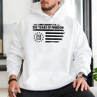 250 Years of Freedom Hoodie | Vintage American Flag 1776-2026 Design | Soft Cotton Blend Sweatshirt | Patriotic 4th of July Gift for Men and Women