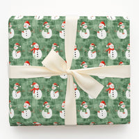 Festive Christmas Gift Wrapping Paper, Watercolor Snowman Wrapping Paper, Winter Holiday Snowmen Wrapping Paper, Xmas Present Wrap Roll