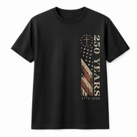250 Years American Flag Cross T-Shirt | Vintage Patriotic 1776-2026 Design | Soft 100% Cotton Tee | Gift for Patriots and History Lovers
