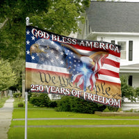Patriotic USA House Flag | 250 Years of Freedom 1776-2026 Eagle & Cross | Weather-Resistant Double Sided | Commemorative Gift for Patriots