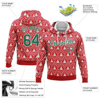 3D Knit Pattern Print Holiday Pullover Sweatshirt, Custom Personalized Christmas Sweater Hoodie, Ugly Xmas Sports Hooded Sweater Present