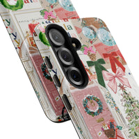Holiday Snowflake Tough Phone Case, Christmas Santa Reindeer Phone Case, Dual-Layer Winter Phone Case, Festive Xmas Phone Cover