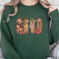 Festive Dog Holiday Sweater, Golden Retriever Christmas Sweatshirt, Adorable Golden Retriever Xmas Crewneck, Dog Mom Pullover, Christmas Present