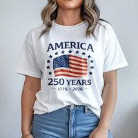 America 250 Years T-Shirt | Vintage USA Flag 1776-2026 Graphic | Soft Cotton Patriotic Tee | USA Anniversary Commemorative Gift