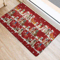 Snowflake Tree Holiday Welcome Mat, English Bulldog Christmas Doormat, Winter Dog Door Mat, Porch Entry Rug, Bulldog Lover Xmas Present