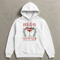 Festive Drink Bartender Hooded Sweatshirt, Holiday Cocktail Christmas Hoodie, Comfy Winter Drinking Pullover, Xmas Party Apparel