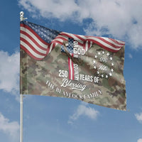 Patriotic Cross House Flag | For God and Country 250 Years of Blessing1776-2026 Camo American Flag Design | Weather-Resistant Double-Sided Outdoor Flag | Gift for Christian Patriots and Military Families