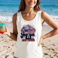 America 250th Anniversary Trump Tank Top | Patriotic 250 Years Freedom Flag Graphic | Soft Breathable Lightweight Fabric | Premium July 4th Gift for Men Women