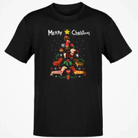 Humorous Holiday Dachshund Graphic Tee, Dachshund Christmas Tree T-Shirt, Adorable Wiener Dog Christmas Shirt, Retro Dachshund Xmas Shirt, Dog Present