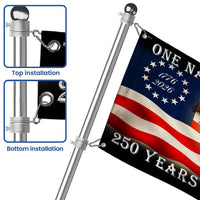 Betsy Ross 250 Years of Blessing Flag | One Nation Under God 1776-2026 | Double-Sided Patriotic Cross Design | UV-Resistant Polyester