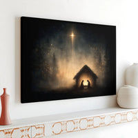 Star of Bethlehem Nativity Print, Nativity Scene Canvas Wall Art, Minimalist Nativity Wall Decor, Christmas Art, Digital Download Printable