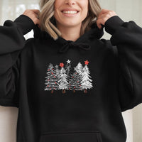 Minimalist Pine Forest Hoodie, Christmas Tree Hoodie, Modern Winter Nature Sweatshirt, Comfy Holiday Graphic Hoodie, Holiday Present for Her