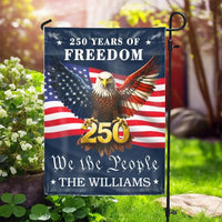 Personalized American Flag Garden Flag | 250 Years of Freedom Eagle Design | Double-Sided Polyester | Patriotic Home Decor Gift