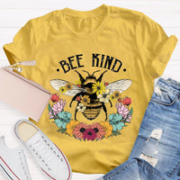 Bee Kind Floral Teacher T-Shirt