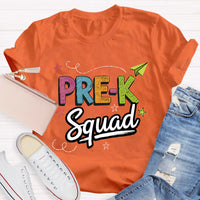 Personalized Grade Pre-k Squad Teacher T-Shirt