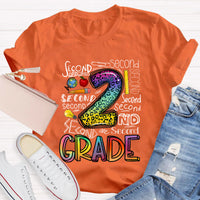 Personalized Grade Leopard 2nd Grade Teacher T-Shirt