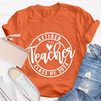 Personalized Retired Time Teacher T-Shirt