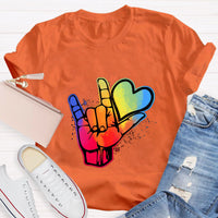 Love Sign Hand Teacher T-Shirt