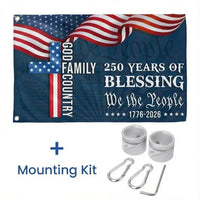 We The People American Flag | 250 Years Blessing 1776-2026 | UV-Resistant Polyester Grommet Flag | Patriotic Home Decor Gift