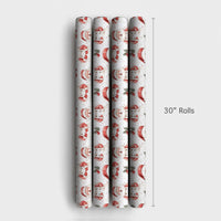 Watercolor Santa Claus Gift Wrap Roll, Apron Santa Christmas Wrapping Paper, Holiday Baker Present Paper, Cooking Theme Gift Wrap