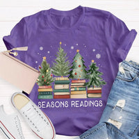 Humorous Holiday Book Pun T-Shirt, Seasons Readings Teacher Shirt, Adorable Christmas Reading Graphic Tee, Book Lover Christmas T-Shirt