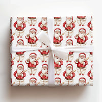 Baseball Christmas Gift Wrap, Watercolor Baseball Santa Wrapping Paper, Sports Holiday Wrapping Paper, Baseball Fan Christmas Gift Wrap Roll