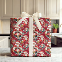 Hipster Santa Gift Wrap, Tattooed Santa Wrapping Paper, Edgy Christmas Wrapping Paper, Cool Claus Holiday Gift Wrap, Humorous Xmas Paper Roll