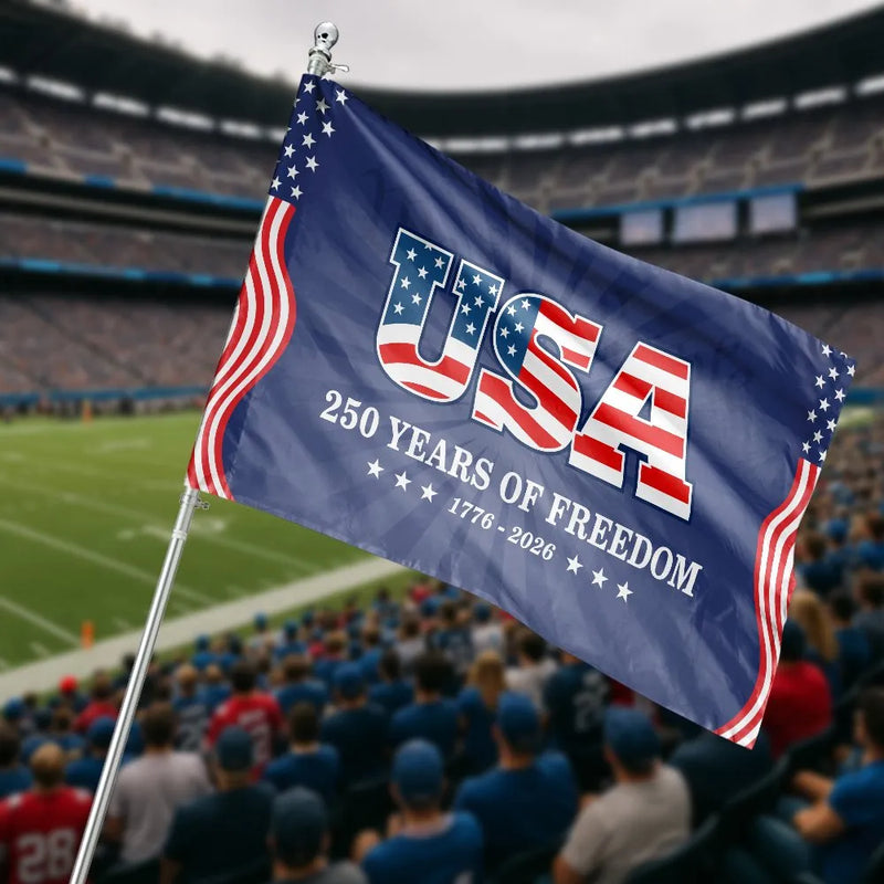 USA 250 Years of Freedom House Flag | Stars and Stripes 1776-2026 Anniversary Design | Weather-Resistant DoubleSided Outdoor Flag | Patriotic Gift for Independence Day