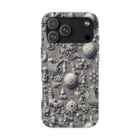 3D Sculpted Snowman Snowflake Phone Case, Winter Wonderland Phone Case for iPhone, Festive Christmas Phone Case, Holiday Present Phone Case