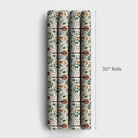 Musical Instrument Holiday Gift Wrap Roll, Watercolor Guitar Wrapping Paper, Vintage Lute Christmas Wrapping Paper, Music Lover Gift Wrap