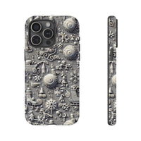3D Sculpted Snowman Snowflake Phone Case, Winter Wonderland Phone Case for iPhone, Festive Christmas Phone Case, Holiday Present Phone Case