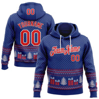 3D Festive Holiday Print Hoodie, Custom Christmas Ugly Sweater Hoodie, Personalized Name Number Sweatshirt, Sports Fan Xmas Pullover Hoodie