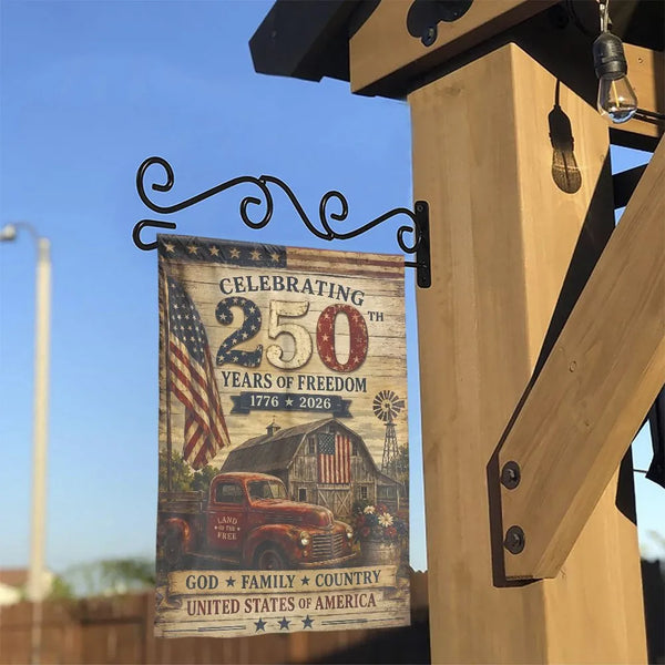USA 250th Anniversary Garden Flag | Celebrating 250 Years of Freedom 1776-2026 Rustic Americana | Premium Double-Sided Polyester | Patriotic Gift for History Lovers