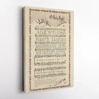 Vintage Christmas Carol Canvas Print, O Holy Night Sheet Music Canvas Art, Christian Hymn Wall Decor, Digital Download