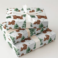 Winter Snow Tree Gift Wrap, Havanese Dog Christmas Wrapping Paper, Watercolor Dog Holiday Wrapping Paper, Adorable Pet Lover Gift Wrap Roll