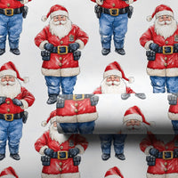 Law Enforcement Santa Claus Gift Wrap, Police Officer Santa Wrapping Paper, Cop Santa Holiday Paper, Christmas Present Wrapping Paper Roll