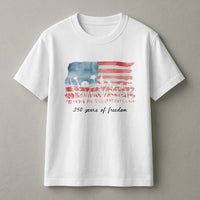 America 250 Years of Freedom T-Shirt | Watercolor Wildflower Flag Art | Soft Cotton Patriotic Tee | Fourth of July Gift for Women