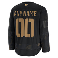 Dallas Stars Fanatics Black 2024 Military Appreciation Custom Practice Jersey
